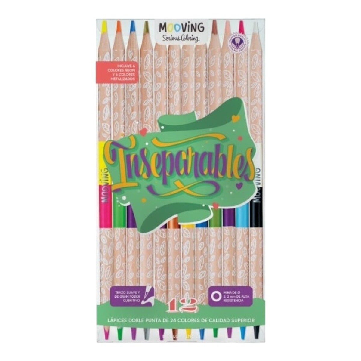 Lápices Bicolores Mooving x12 
