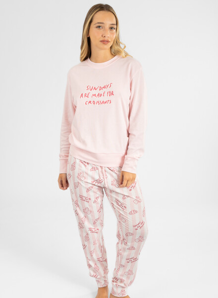 PIJAMA CROISSANTS ROSADO
