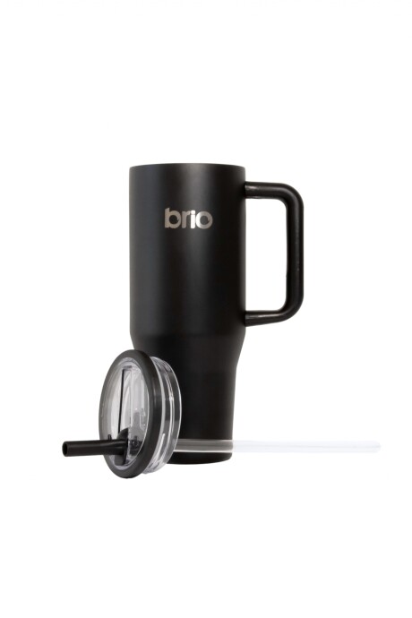 Vaso Térmico Brio Con Tapa Y Sorbito 1200 Ml Negro