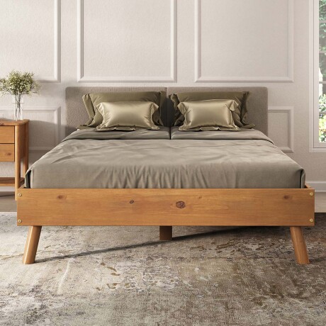 CAMA 2 PLAZAS MADERA NATURAL-BEIGE FLORIDA