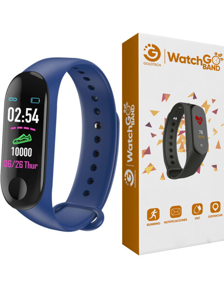 Reloj pulsera inteligente smartwatch Goldtech Watchgo Band resistente al agua Azul