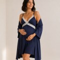 Imagen de Camisón Maternal Avelina Azul Marino