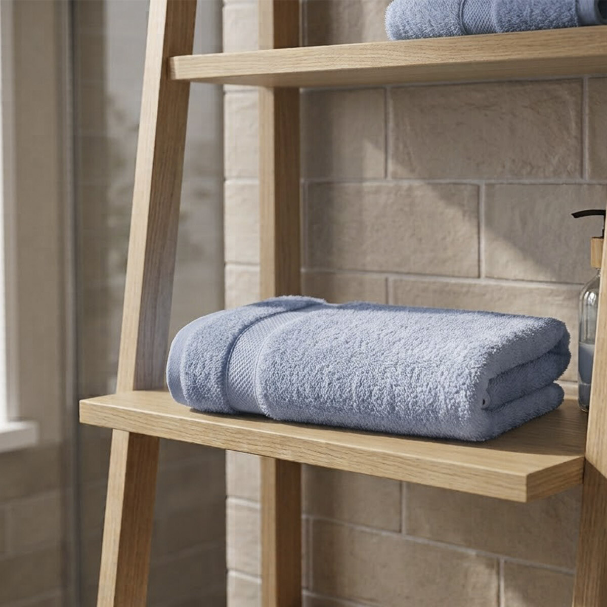 Toalla Baño Elis Döhler 65 cm x 130 cm 100% Algodón - CELESTE 
