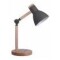 Pack X2 Lampara Escritorio Portatil Nordica Madera Y Metal Gris