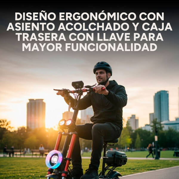 Scooter Monopatín Eléctrico Gogreen Flow Motor 1000w 60 Km/h Color Negro