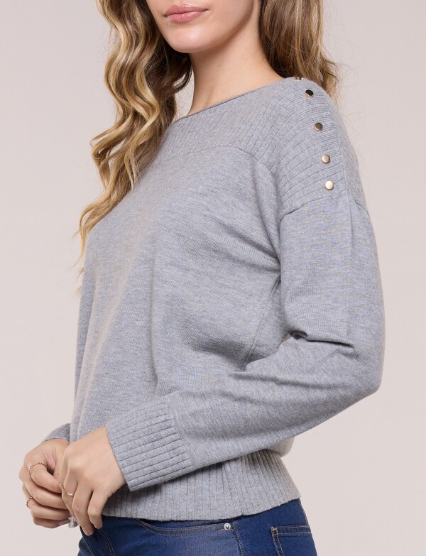Buzo Tejido Con Tachas GRIS