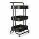 Carrito Rack Multiusos Organizador 3 Estantes 100% Metal Negro