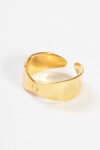 Anillo acero ajustable sol dorado