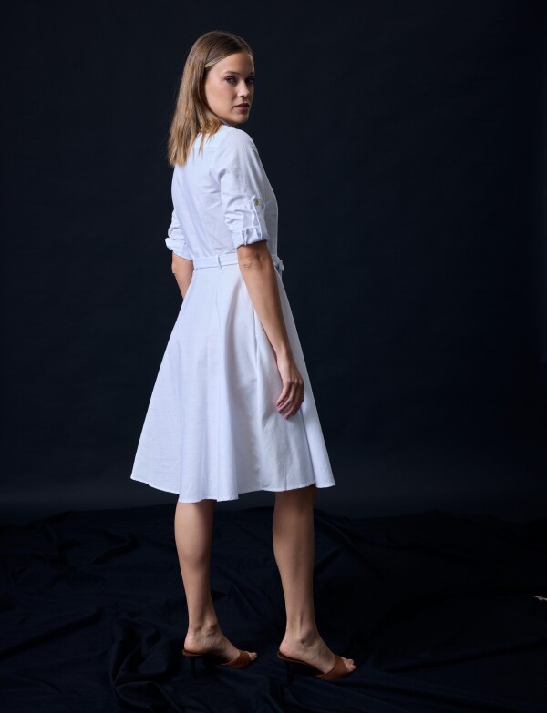Vestido Camisero Lazo BLANCO