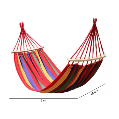 Hamaca Paraguaya Tela y Madera Resistente con Bolso Multicolor