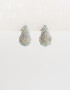 Aros Colgantes Cortos Con strass Aros Gota Con Strass - Plateado