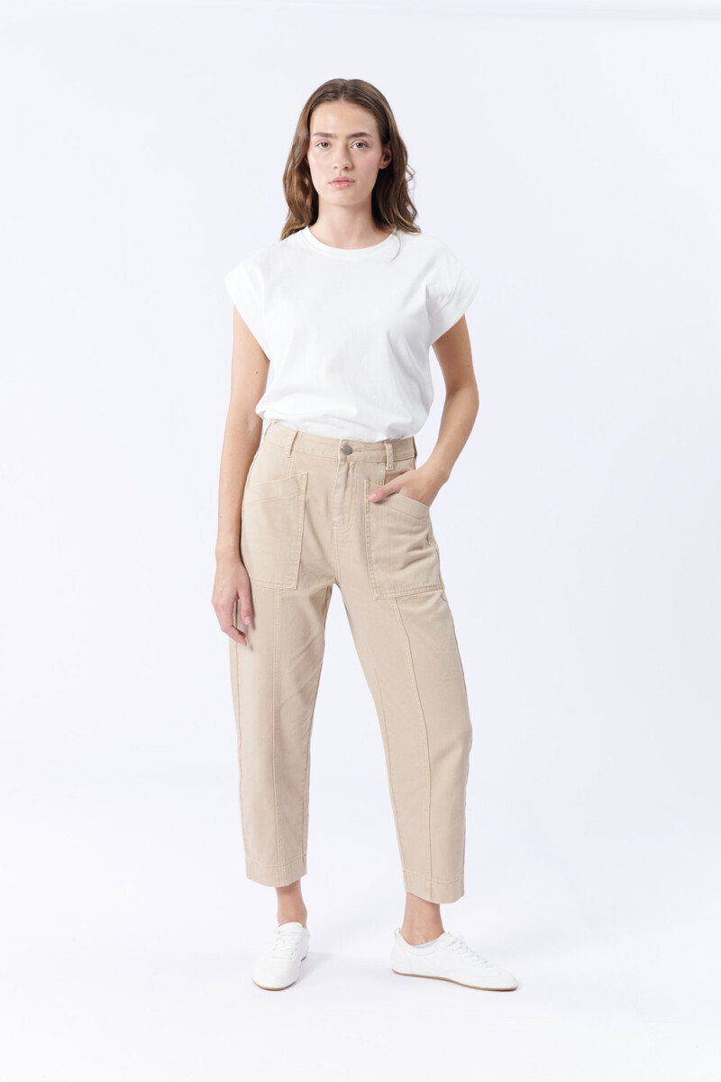 Pantalón Jean Liviano Carrot - Beige 