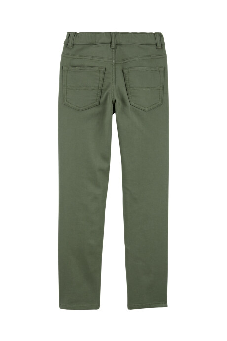 Pantalón denim tipo punto, verde Sin color