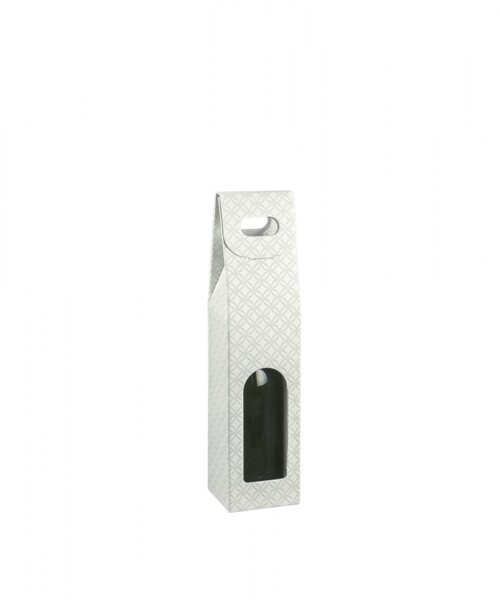 Caja c/ventana 1 botella 9x9x38,5 - 37405 - MATELASSE GRIGIO PERLA Caja c/ventana 1 botella 9x9x38,5 - 37405 - MATELASSE GRIGIO PERLA