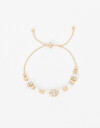Pulseras Flexibles Pulsera Flexible Con Perlas - Dorado