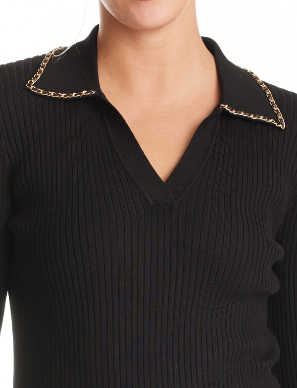 Buzo Tejido Cadena NEGRO