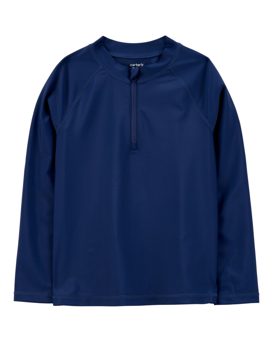 Remera de baño manga larga con protección UPF 50+, azul 
