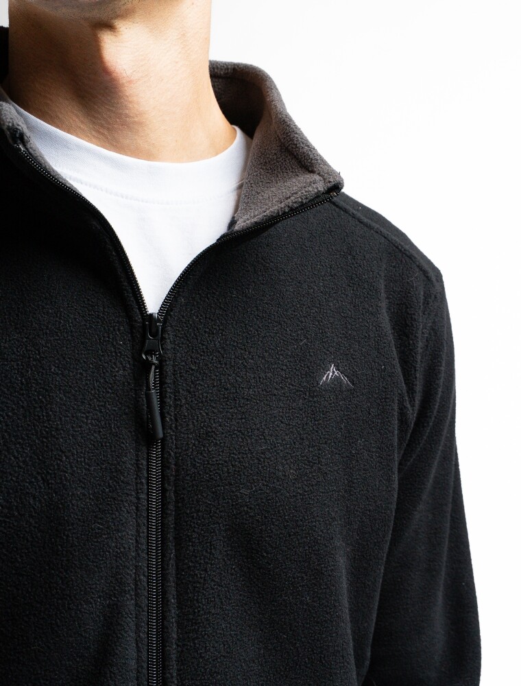 Campera Polar Clásica Negro/Gris Oscuro