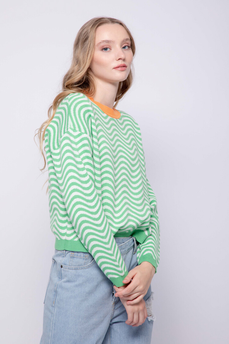 SWEATER WAVES Verde