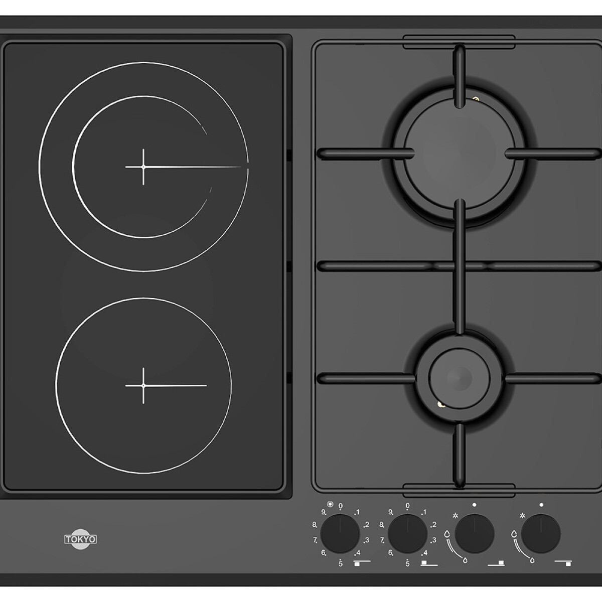 AnafeTokyo Vitroceramico Musa 2 H a Gas y 2 H Electricas COTOMUSA4z 
