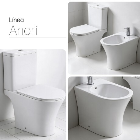 JUEGO DE LOZA SANITARIA INODORO BIDET Y MOCHILA ANORI BLANCO 000