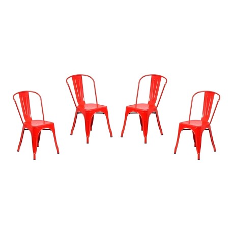 Pack 4 Sillas Tolix Lumax Varios Colores Rojo