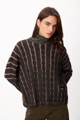 Sweater Oceano Crop Negro/Vison
