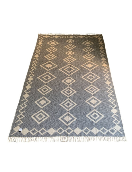 ALFOMBRA C/FLECOS 200X285CM AZUL ROMBOS CON FLECOS ALFOMBRA C/FLECOS 200X285CM AZUL ROMBOS CON FLECOS