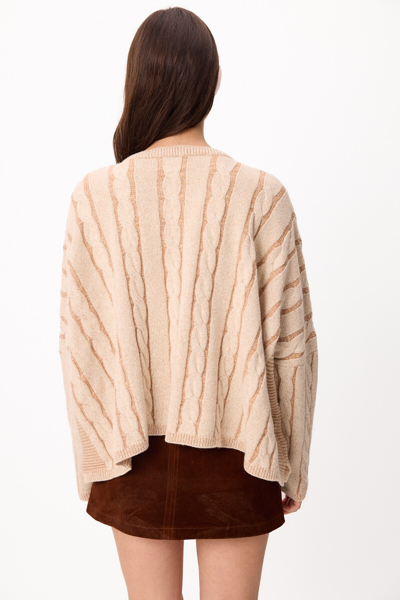 Sweater Lana Crop Oceano Crudo/Camel