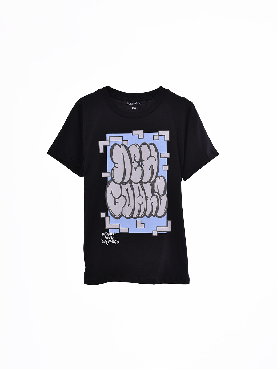 REMERA ESTAMPADA - NEGRO 