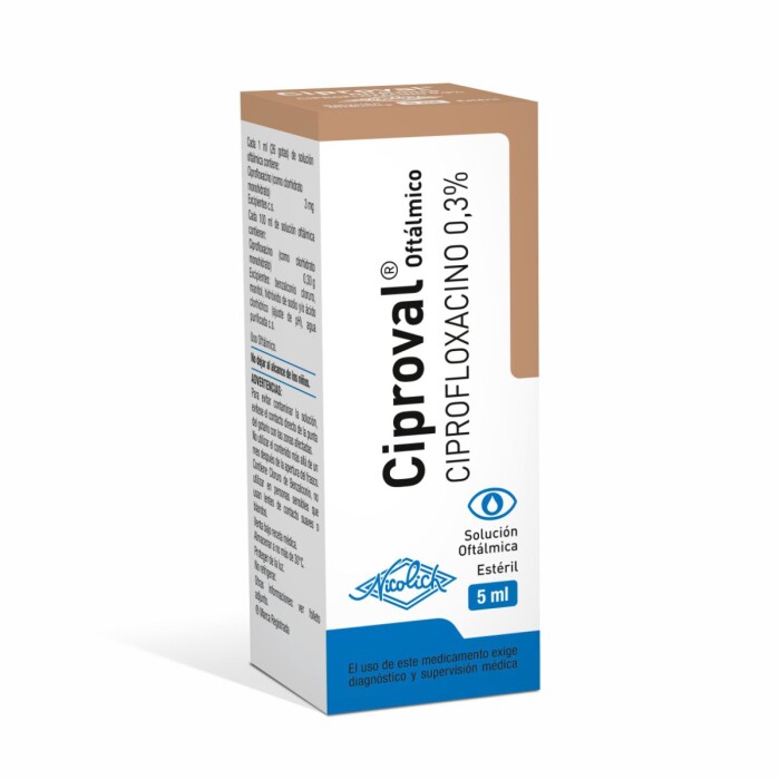 CIPROVAL OFT. GOTAS CJ X 5 ML. única