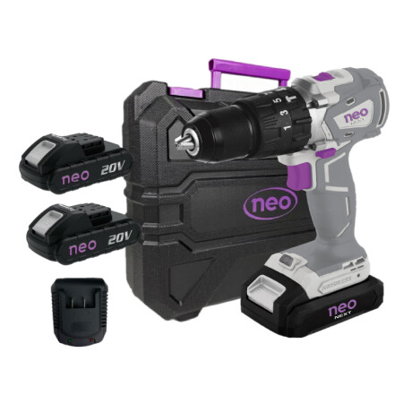 TALADRO NEO PERCUTOR TP1070/20K2 20V BRUSHLESS +BATERIA 2AH + CARGADOR CHA1020 TALADRO NEO PERCUTOR TP1070/20K2 20V BRUSHLESS +BATERIA 2AH + CARGADOR CHA1020