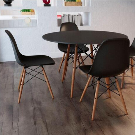MESA DE COMEDOR EAMES REDONDA METAL 80 CM Mesa Eames Negra Redonda 80cm