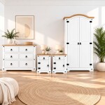COMBO DORMITORIO - LINEA CORONA ROPERO 2 PUERTAS + CÓMODA + 2 MESAS DE LUZ COMBO DORMITORIO - LINEA CORONA ROPERO 2 PUERTAS + CÓMODA + 2 MESAS DE LUZ