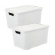 Set x3 caja simil ratán 7 lts BLANCO