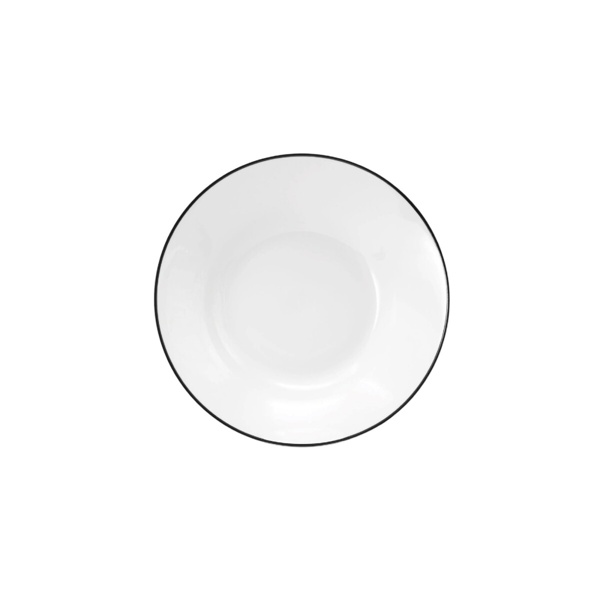 PLATO D15CM BLANCO C/BORDE NEGRO PORCELANA 