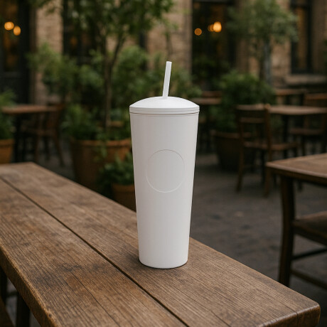 Vaso Térmico Reutilizable con Sorbito Blanco
