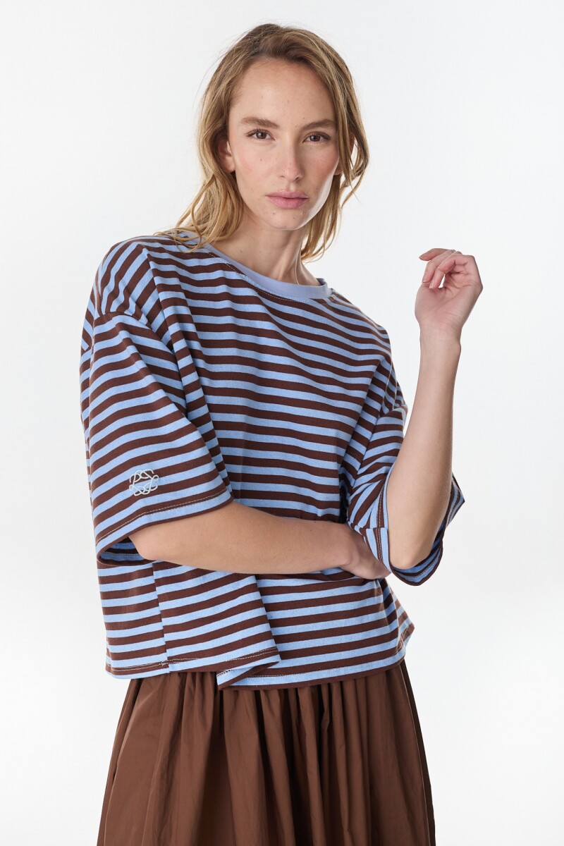 Tshirt Rowan - Chocolate/Celeste 