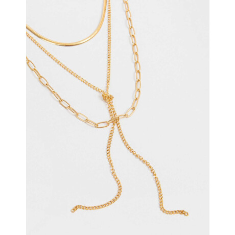 Collar Layer Con Nudo Dorado