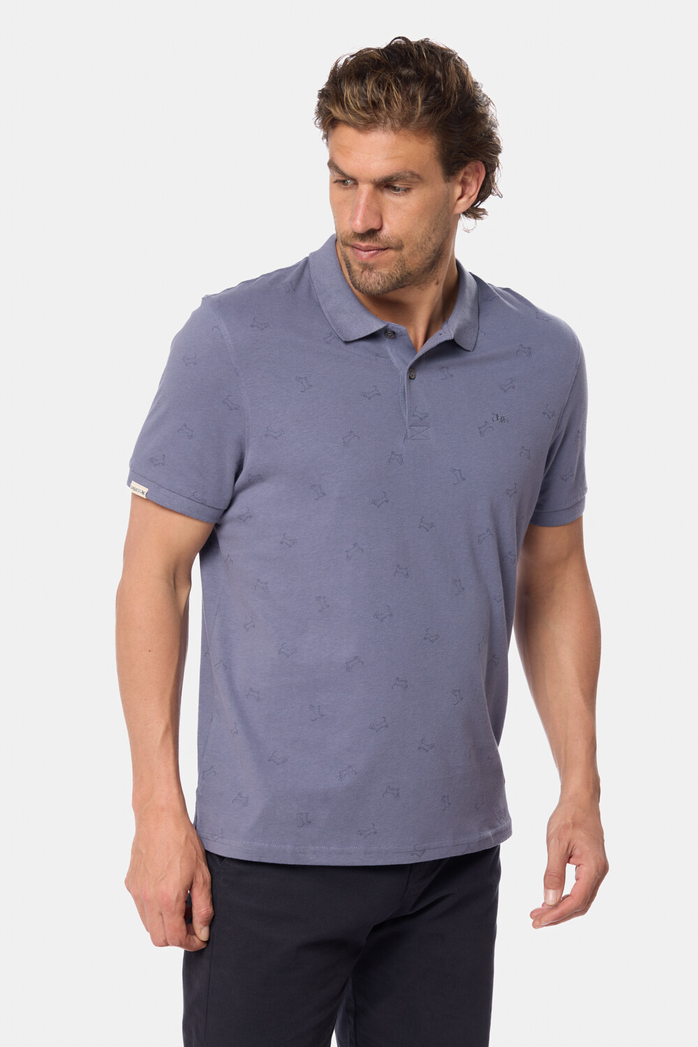 REMERA POLO ESTAMPADA Lila