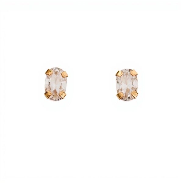Caravanas Solitario oro - Oro bajo - Zirconia blanca - CA8117 conpiedra