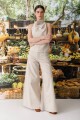 PANTALON WIDE XL LINEN LUREX Beige