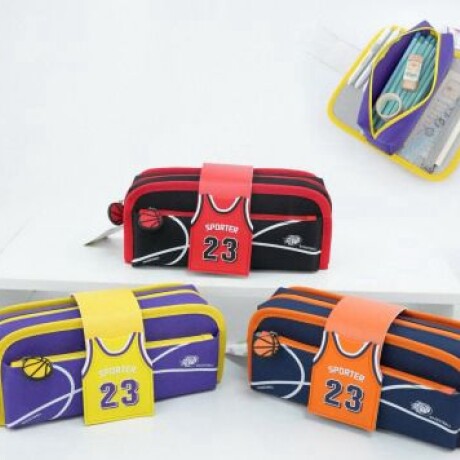 CARTUCHERA BASKETBALL CON CIERRE VARIOS COLORES 001