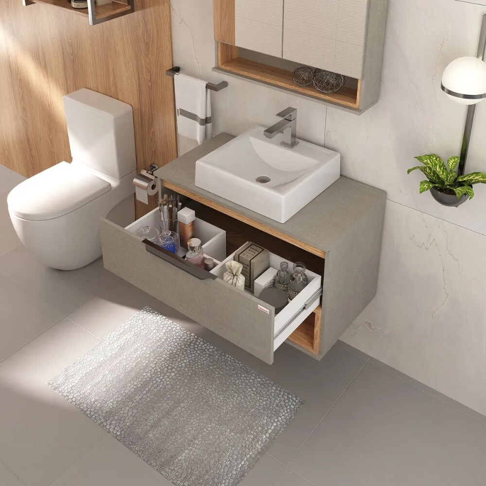 Mueble de baño Isadora 78cm Grigio Catedral botiquín Mariana Grigio con Catedral 65cm Mueble De Baño Isadora 78cm Grigio Catedral Botiquín Mariana Grigio Con Catedral 65cm