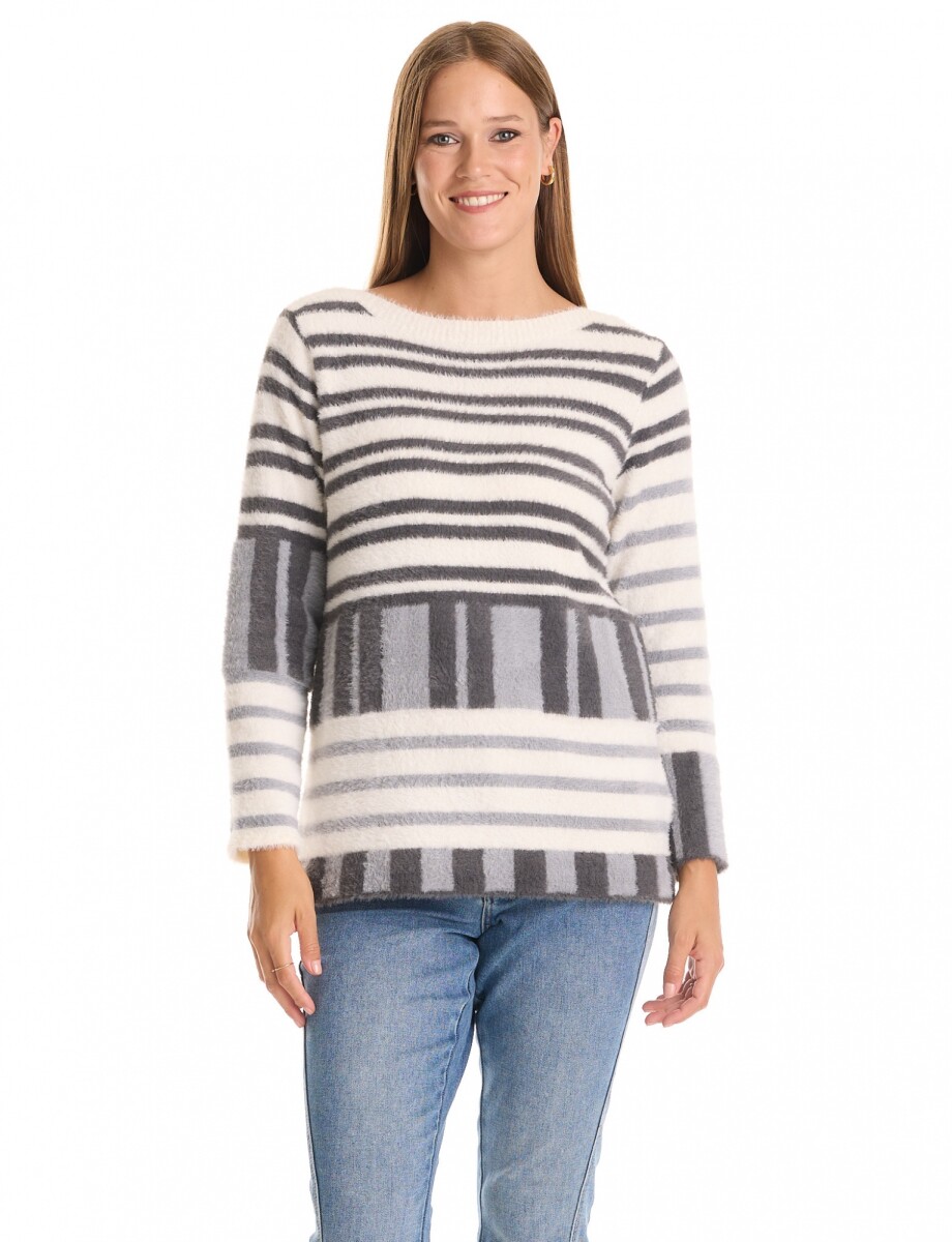 Buzo Soft Lineas - Multi/blanco 