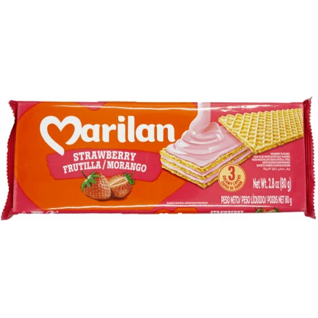 Waffle relleno de frutilla Marilan 80g Waffle relleno de frutilla Marilan 80g