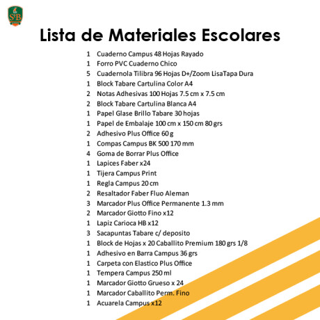 Lista de Materiales Escolares St Brendan's - 3º Escuela Niñas Lista de Materiales Escolares St Brendan's - 3º Escuela Niñas