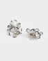 Aros Colgantes Cortos Flores Aros Colgantes Cortos De Flores - Plateado