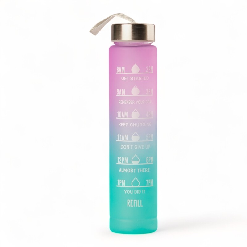 Pack De 3 Botellas De Agua Motivacional Gym Lila