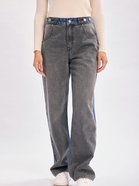 Pantalón jean Bicolor Negro